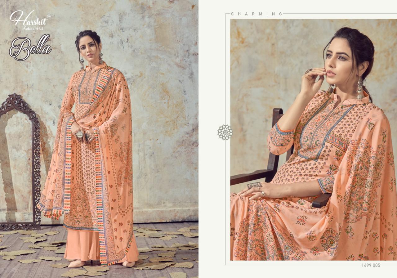 Harshit Bella latest Digital Printed  Designer Cotton Dress material Collection 